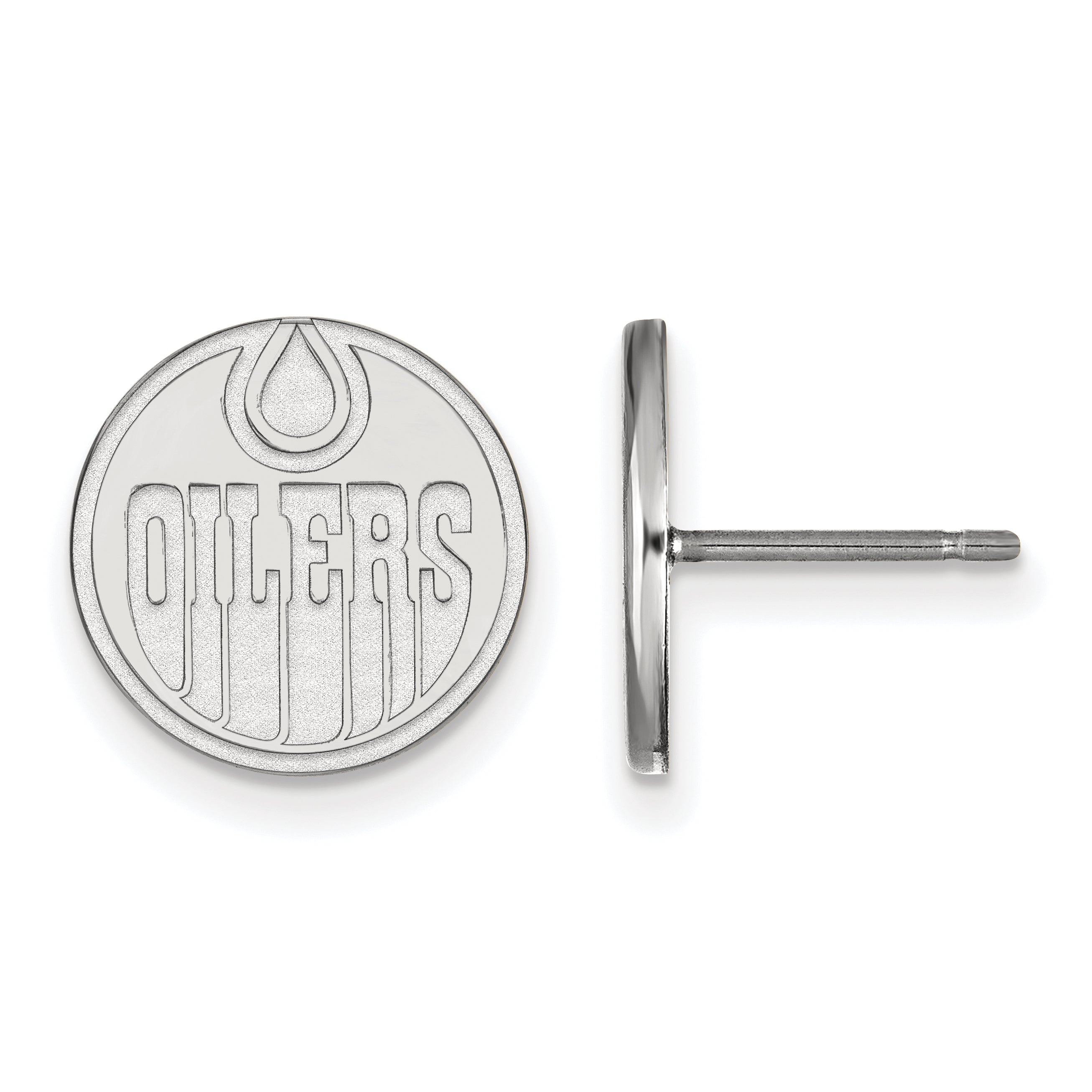14K Weißgold Nhl Logoart Edmonton Oilers Klein Ohrstecker