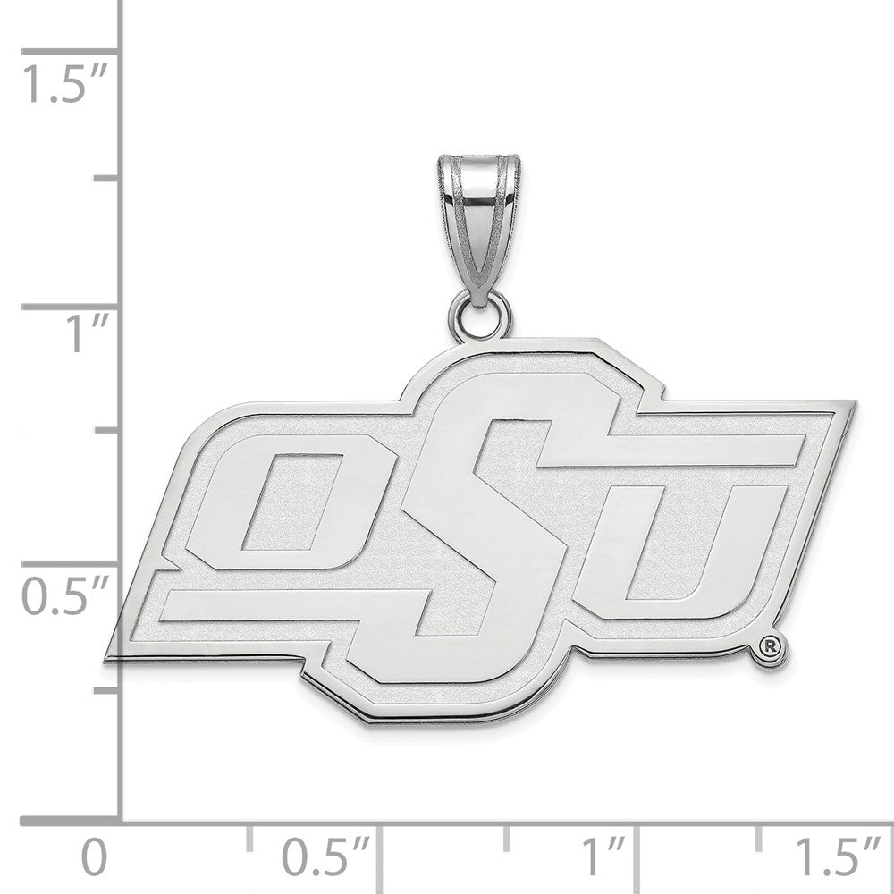 Sterlingsilber Rhodiniert Logoart Oklahoma State University O S U Groß Anhänger