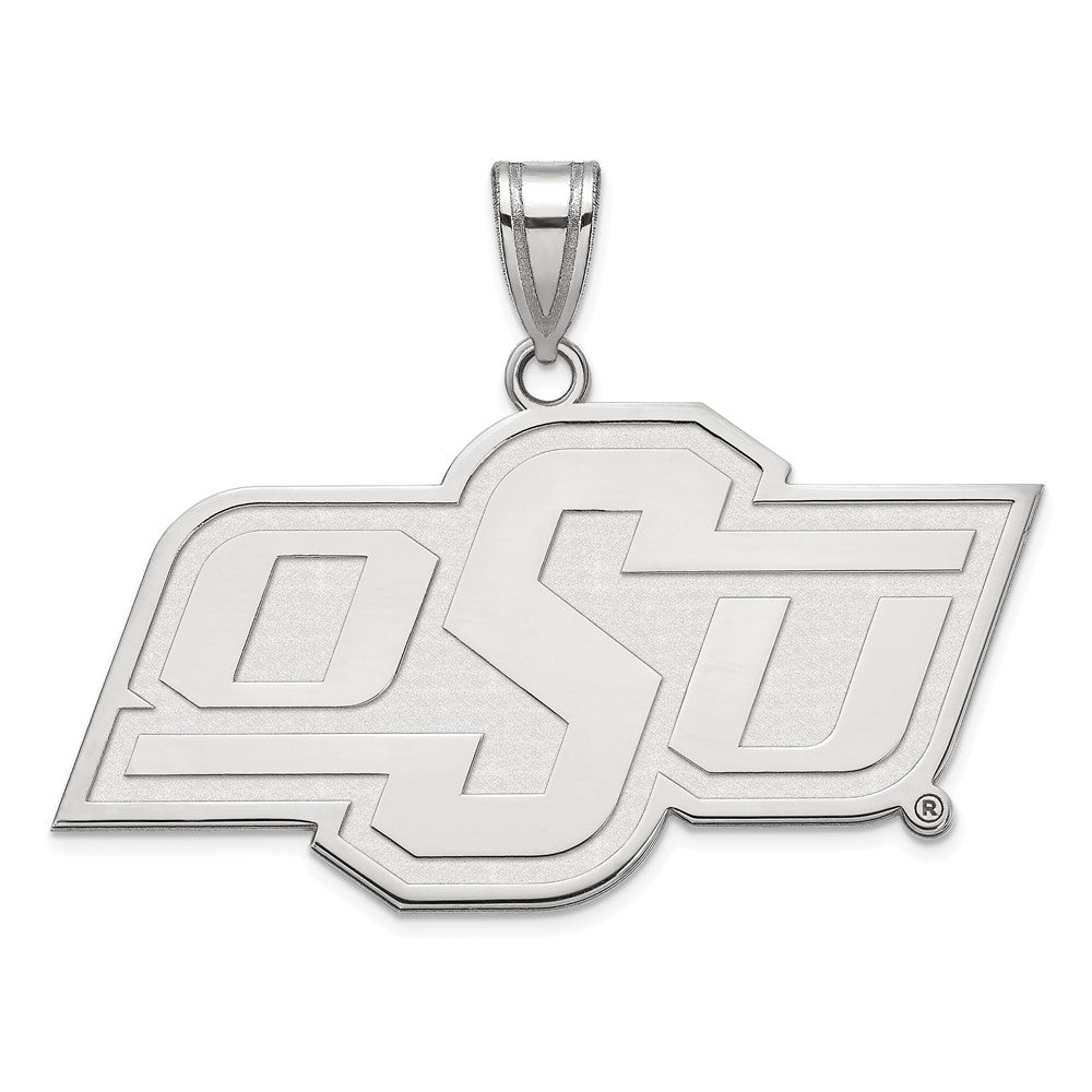Sterlingsilber Rhodiniert Logoart Oklahoma State University O S U Groß Anhänger