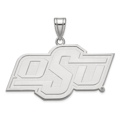 Sterlingsilber Rhodiniert Logoart Oklahoma State University O S U Groß Anhänger
