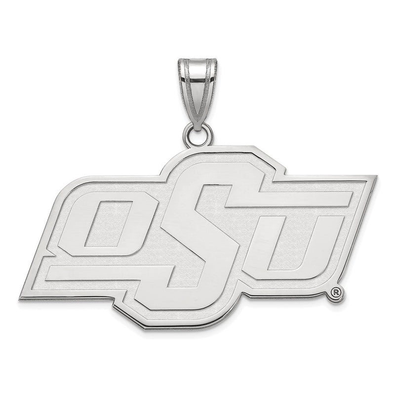 Sterlingsilber Rhodiniert Logoart Oklahoma State University O S U Groß Anhänger