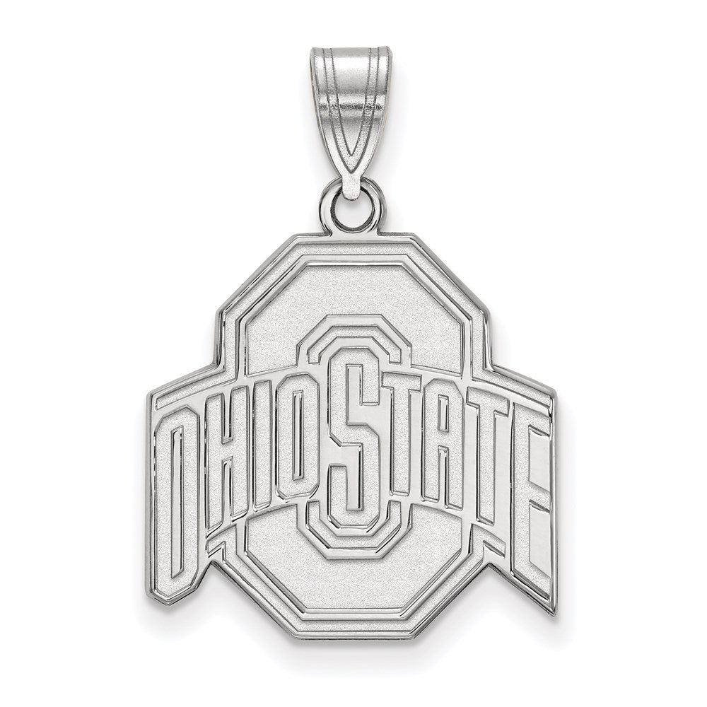 14K Weißgold Logoart The Ohio State University Groß Anhänger