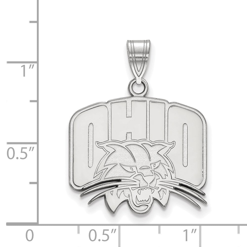 Sterlingsilber Rhodiniert Logoart Ohio University Groß Anhänger