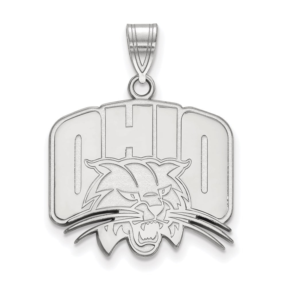 Sterlingsilber Rhodiniert Logoart Ohio University Groß Anhänger