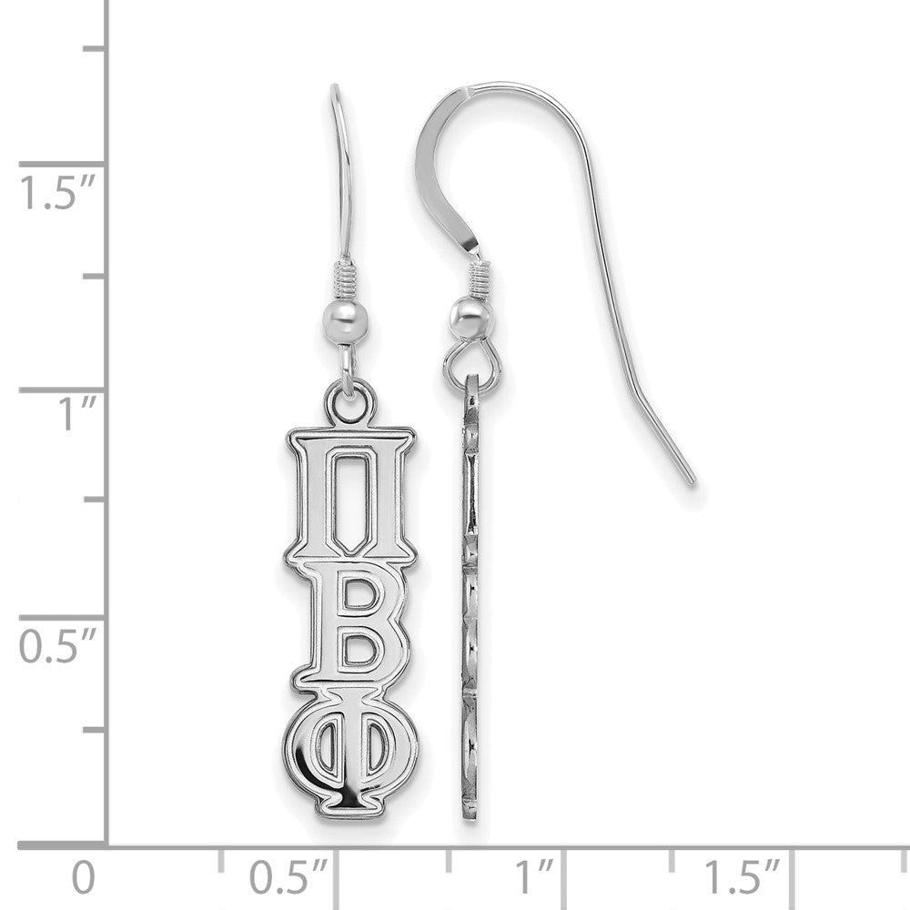 Sterlingsilber Rhodiniert Logoart Pi Beta Phi Sorority Greek Buchstaben Klein Ohrhänger