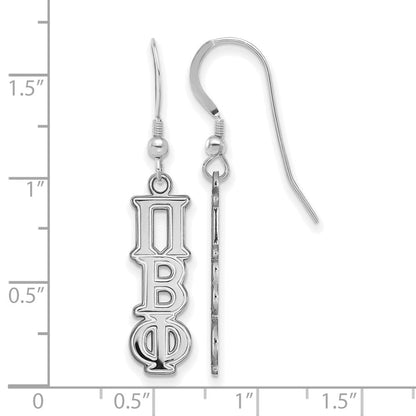 Sterlingsilber Rhodiniert Logoart Pi Beta Phi Sorority Greek Buchstaben Klein Ohrhänger