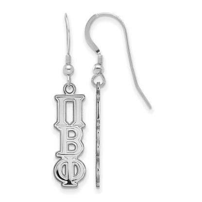 Sterlingsilber Rhodiniert Logoart Pi Beta Phi Sorority Greek Buchstaben Klein Ohrhänger