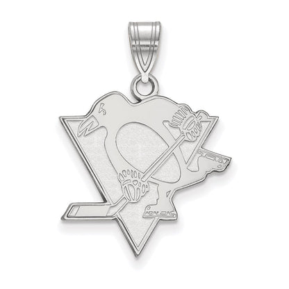 10K Weißgold 10kw Pittsburgh Penguins Groß Anhänger