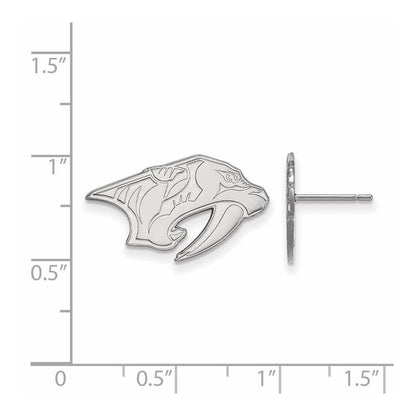 10K Weißgold Nhl Logoart Nashville Predators Klein Ohrstecker