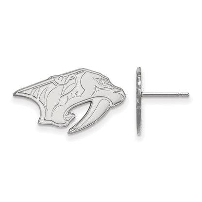 10K Weißgold Nhl Logoart Nashville Predators Klein Ohrstecker