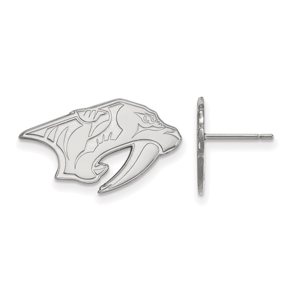 Sterlingsilber Rhodiniert Nhl Logoart Nashville Predators Klein Ohrstecker