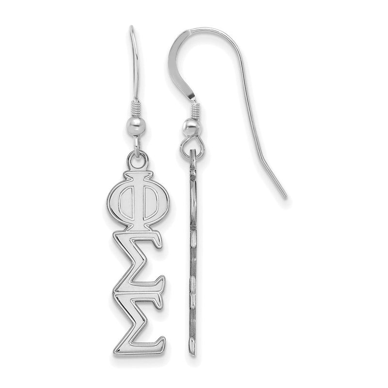 Sterlingsilber Rhodiniert Logoart Phi Sigma Sorority Greek Buchstaben Mittel Ohrhänger