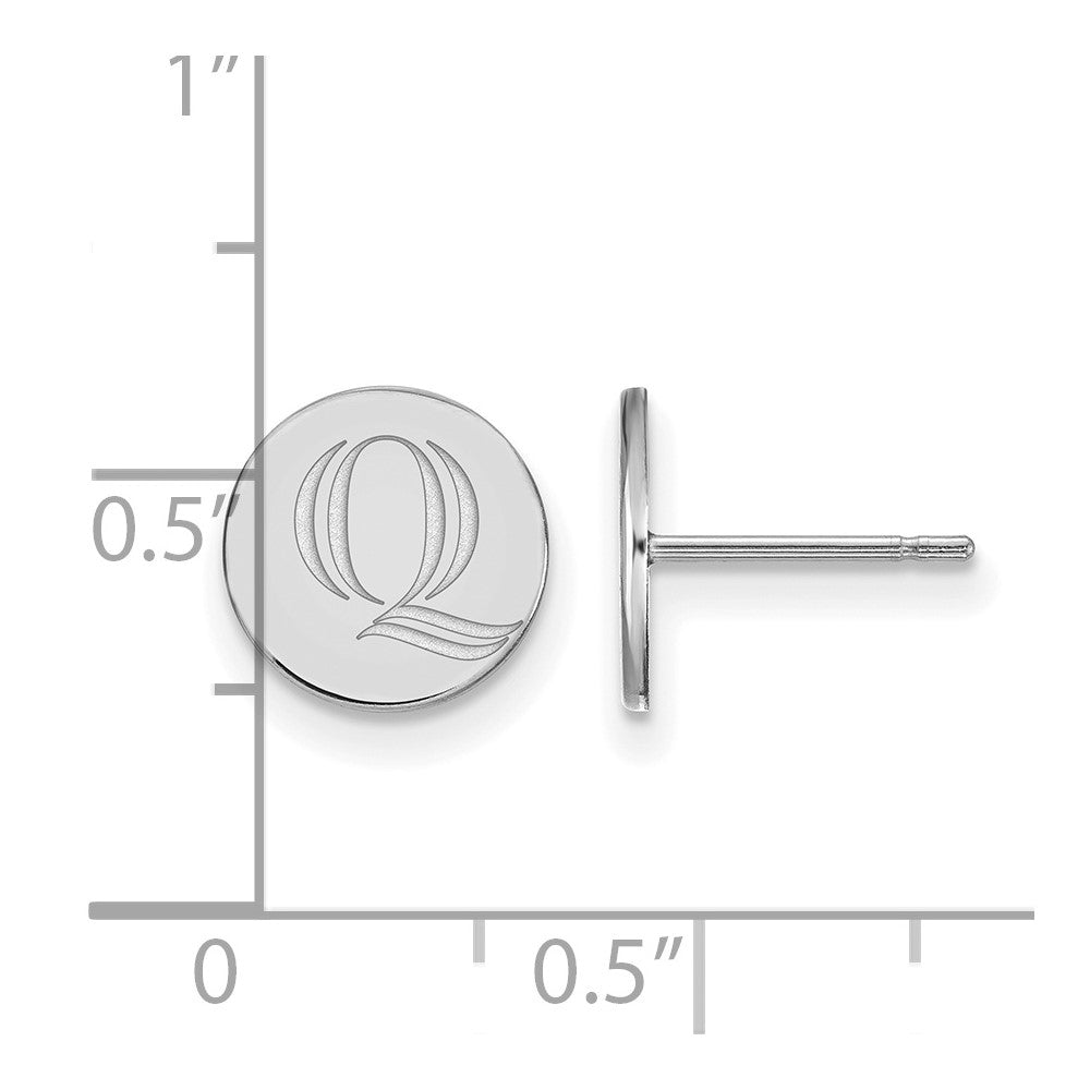 Sterlingsilber Rhodiniert Logoart Quinnipiac University Buchstabe Q Extra Klein Ohrstecker
