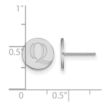 Sterlingsilber Rhodiniert Logoart Quinnipiac University Buchstabe Q Extra Klein Ohrstecker