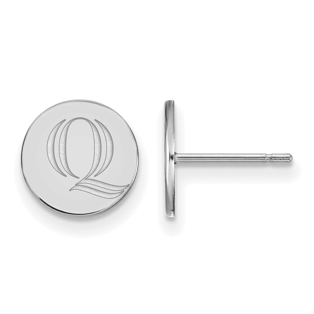 Sterlingsilber Rhodiniert Logoart Quinnipiac University Buchstabe Q Extra Klein Ohrstecker