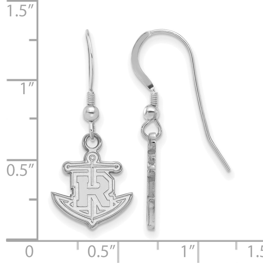 Sterlingsilber Rhodiniert Logoart Rollins College Anker Klein Hängend Draht Ohrringe