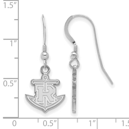 Sterlingsilber Rhodiniert Logoart Rollins College Anker Klein Hängend Draht Ohrringe