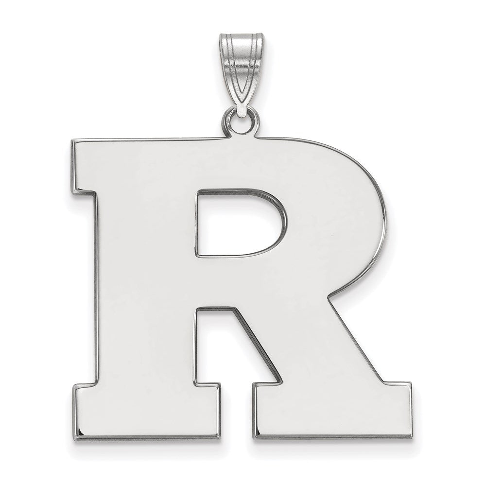 Sterlingsilber Rhodiniert Logoart Rutgers University Buchstabe R Extra Groß Anhänger