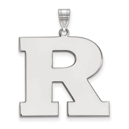 10K Weißgold Logoart Rutgers University Buchstabe R Extra Groß Anhänger