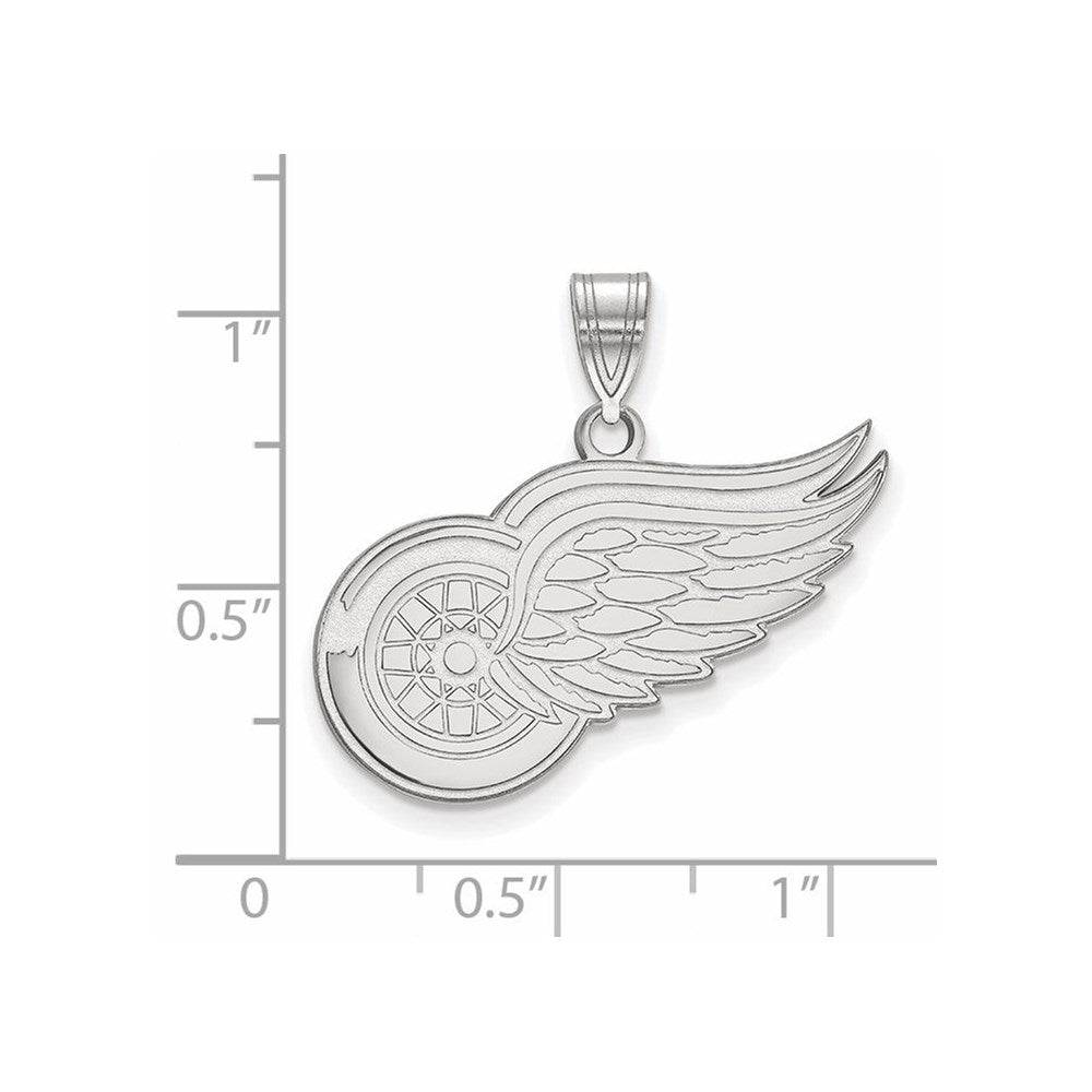 10K Weißgold Nhl Logoart Detroit Rot Flügel Groß Anhänger
