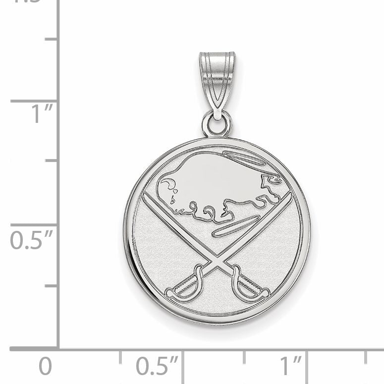 10K Weißgold Nhl Logoart Buffalo Sabres Groß Anhänger