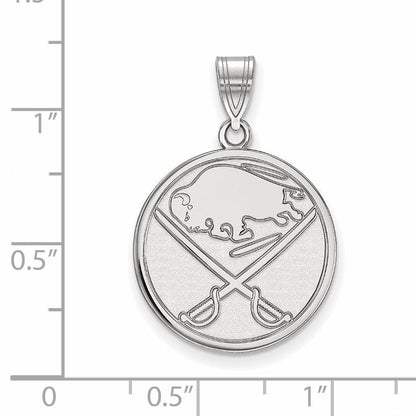 10K Weißgold Nhl Logoart Buffalo Sabres Groß Anhänger