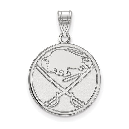 Sterlingsilber Rhodiniert Nhl Logoart Buffalo Sabres Groß Anhänger