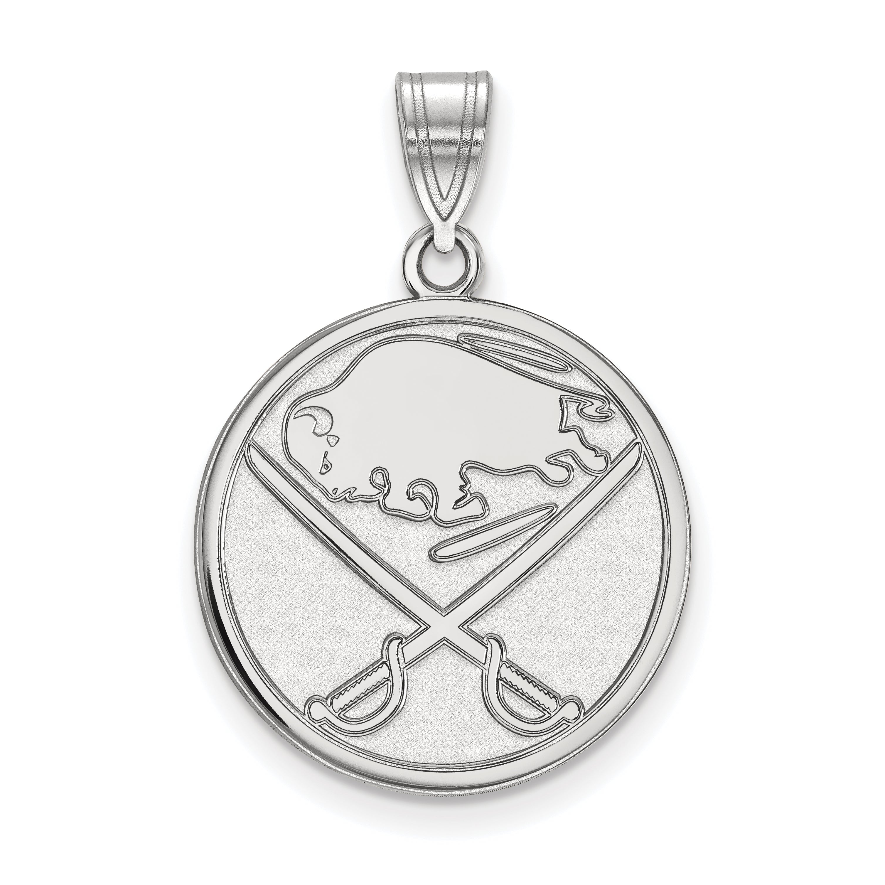 10K Weißgold Nhl Logoart Buffalo Sabres Groß Anhänger