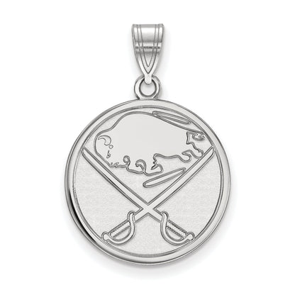 10K Weißgold Nhl Logoart Buffalo Sabres Groß Anhänger