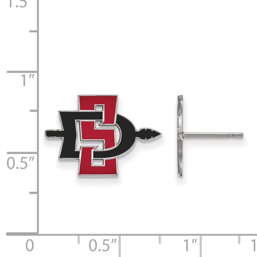 Sterlingsilber Rhodiniert Logoart San Diego State University Klein Emailliert Ohrstecker