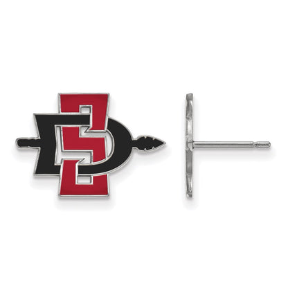 Sterlingsilber Rhodiniert Logoart San Diego State University Klein Emailliert Ohrstecker