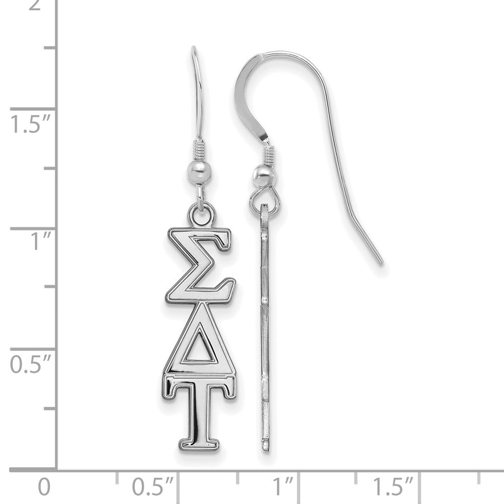 Sterlingsilber Rhodiniert Logoart Sigma Delta Tau Sorority Greek Buchstaben Mittel Ohrhänger