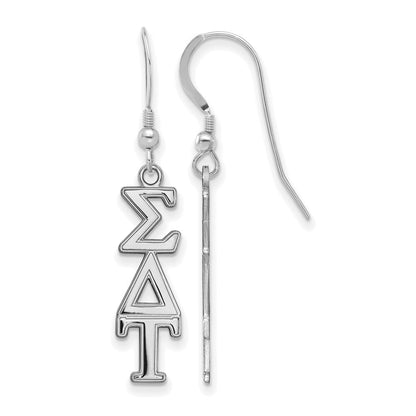 Sterlingsilber Rhodiniert Logoart Sigma Delta Tau Sorority Greek Buchstaben Mittel Ohrhänger