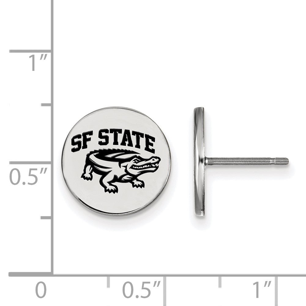 Sterlingsilber Rhodiniert Logoart San Francisco State University Klein Emailliert Plättchen Ohrstecker
