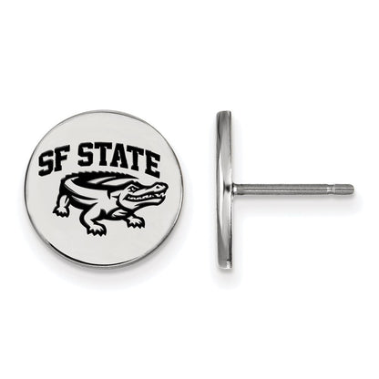 Sterlingsilber Rhodiniert Logoart San Francisco State University Klein Emailliert Plättchen Ohrstecker