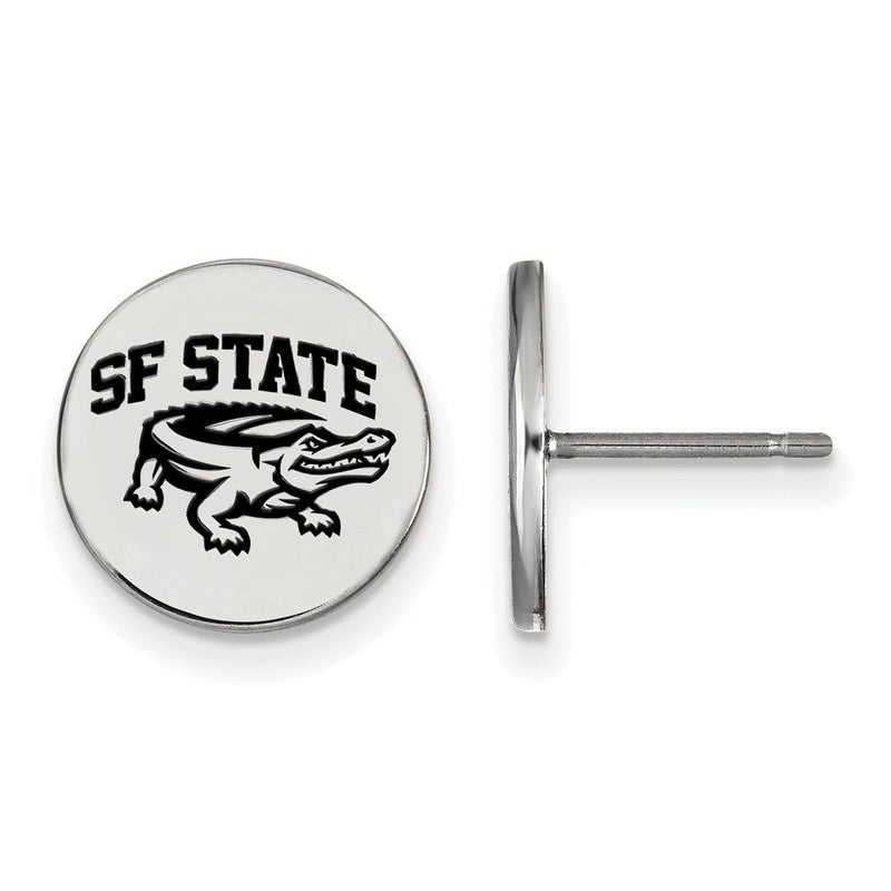 Sterlingsilber Rhodiniert Logoart San Francisco State University Klein Emailliert Plättchen Ohrstecker