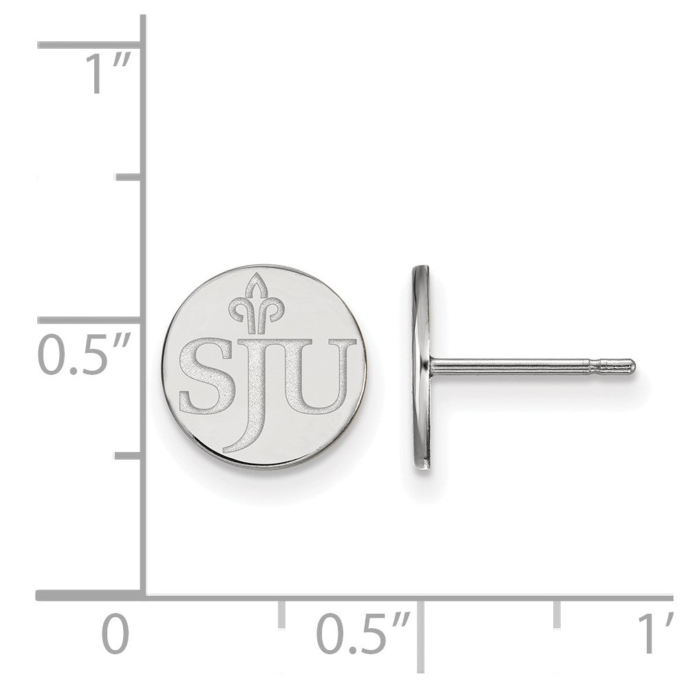 Sterlingsilber Rhodiniert Logoart Saint Joseph University S J U Extra Klein Ohrstecker