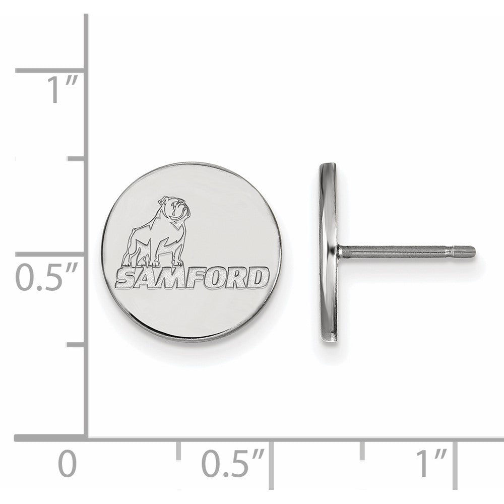 Sterlingsilber Rhodiniert Logoart Samford University Klein Ohrstecker