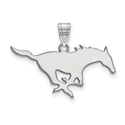 10K Weißgold Logoart Southern Methodist University Mustang Groß Anhänger