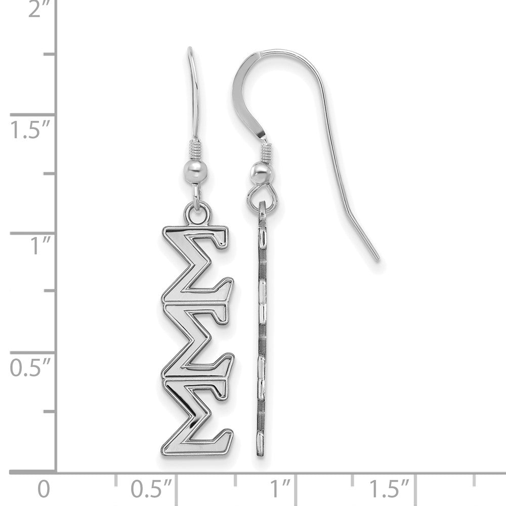 Sterlingsilber Rhodiniert Logoart Sigma Sorority Greek Buchstaben Mittel Ohrhänger