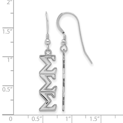 Sterlingsilber Rhodiniert Logoart Sigma Sorority Greek Buchstaben Mittel Ohrhänger