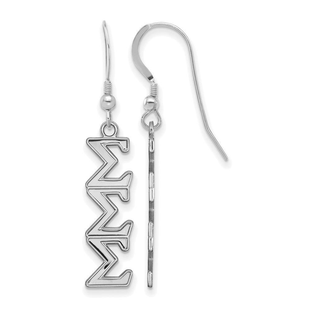 Sterlingsilber Rhodiniert Logoart Sigma Sorority Greek Buchstaben Mittel Ohrhänger