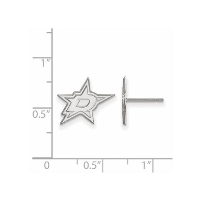 10K Weißgold Nhl Logoart Dallas Sterne Klein Ohrstecker