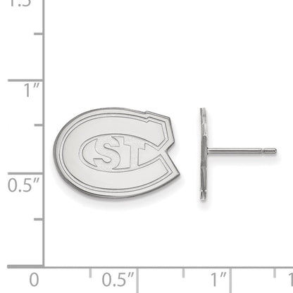 14K Weißgold Logoart St. Cloud State University Klein Ohrstecker