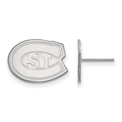 10K Weißgold Logoart St. Cloud State University Klein Ohrstecker