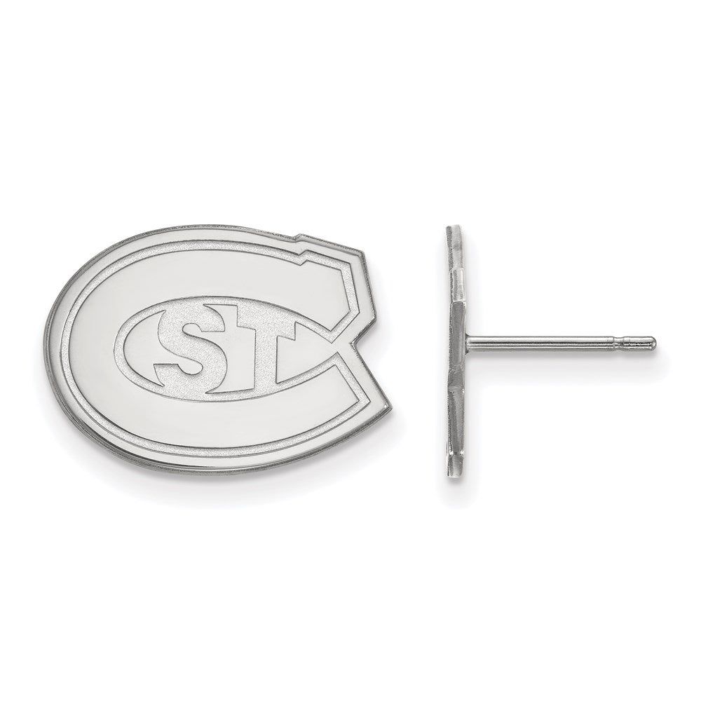 14K Weißgold Logoart St. Cloud State University Klein Ohrstecker