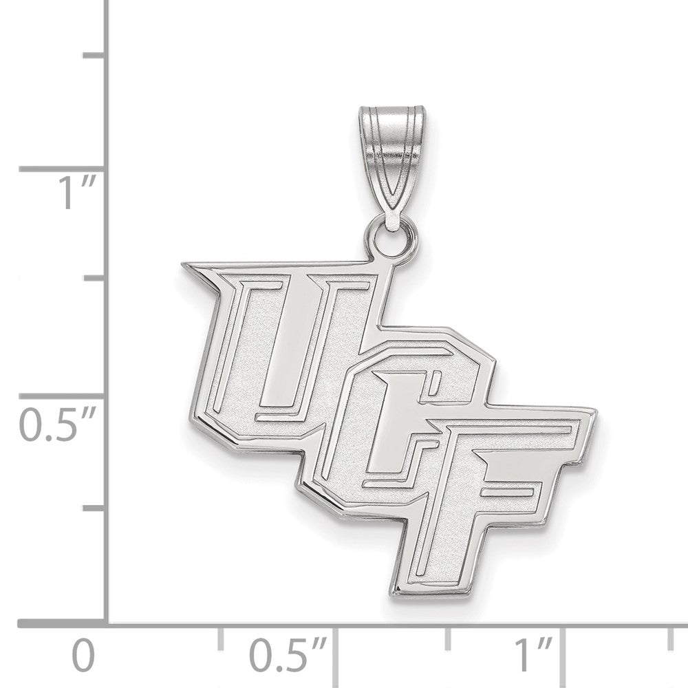 10K Weißgold Logoart University Of Central Florida U C F Groß Anhänger