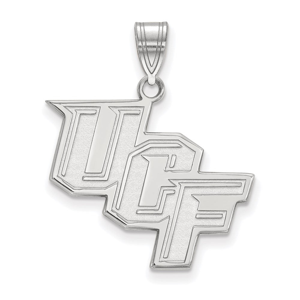 10K Weißgold Logoart University Of Central Florida U C F Groß Anhänger