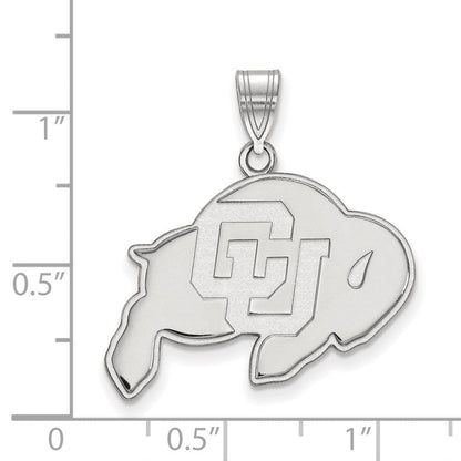 Sterlingsilber Rhodiniert Logoart University Of Colorado Buffalo Groß Anhänger