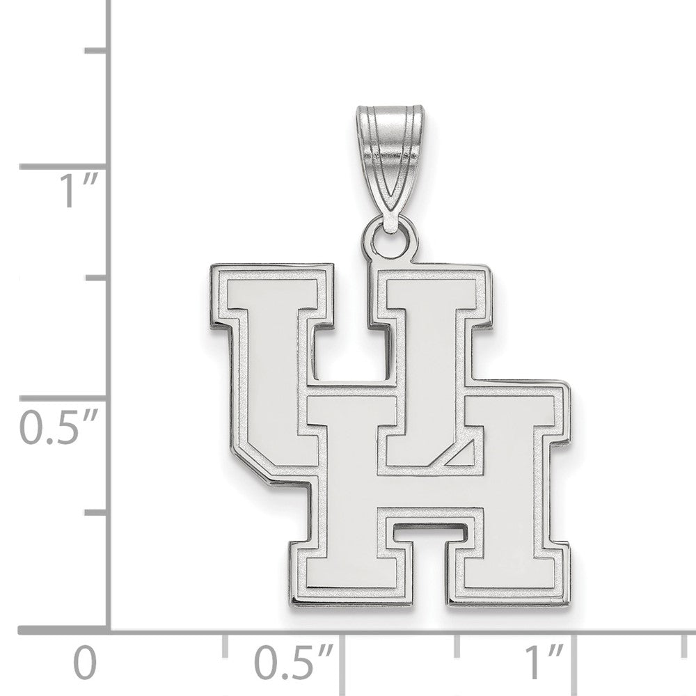 10K Weißgold Logoart University Of Houston U H Groß Anhänger
